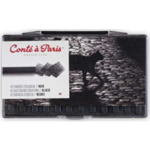 Carrés Esquisse Sketching Pastel Crayons, Black 2B, Set of 12