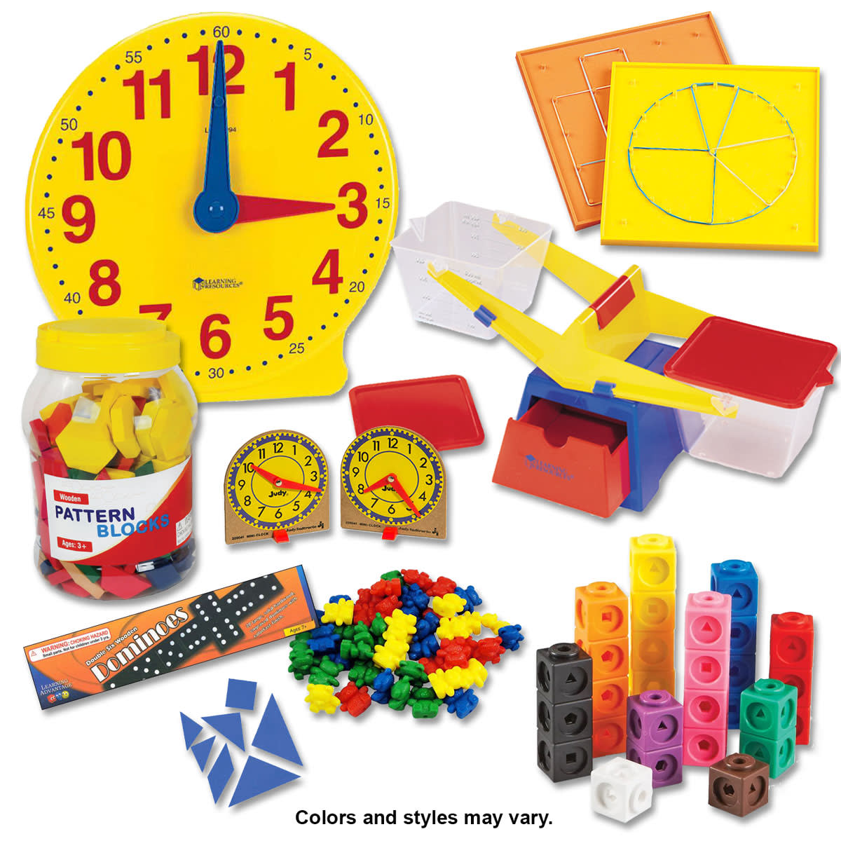 Saxon Math Manipulative Kit K (Wooden Pattern Block Upgrade, Optional Items)