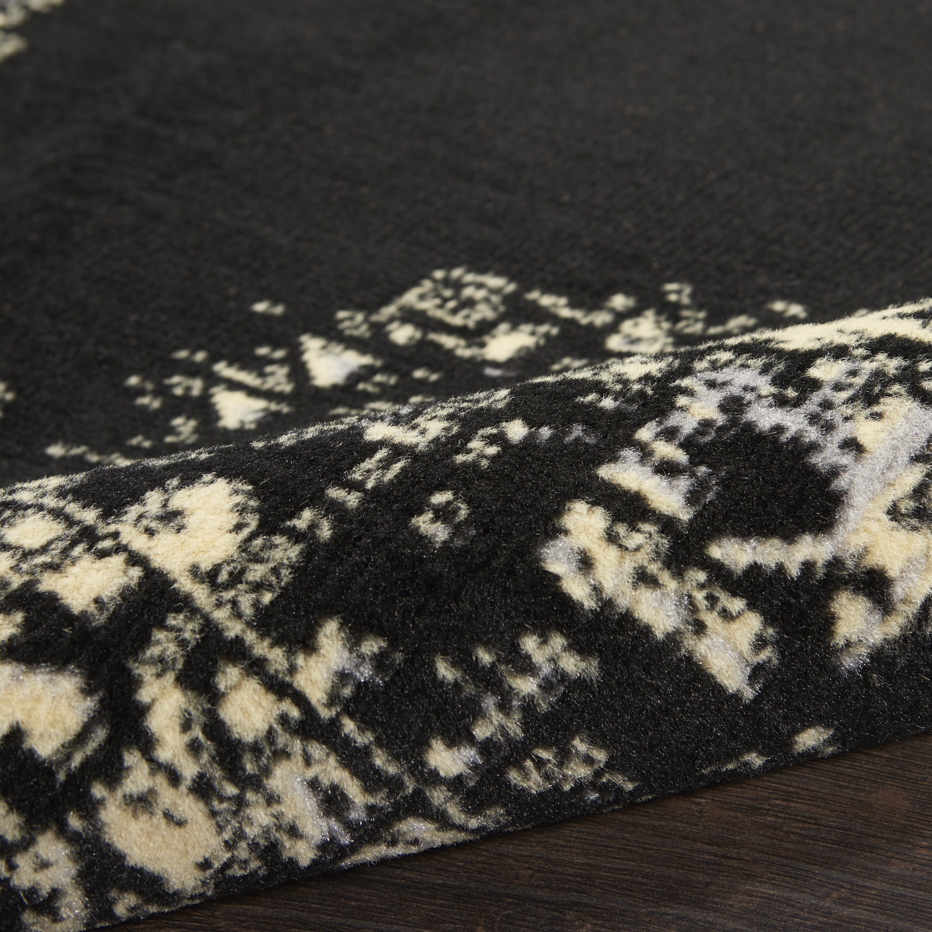 Nourison Grafix 2'3" x 7'6" Black Vintage Indoor Rug