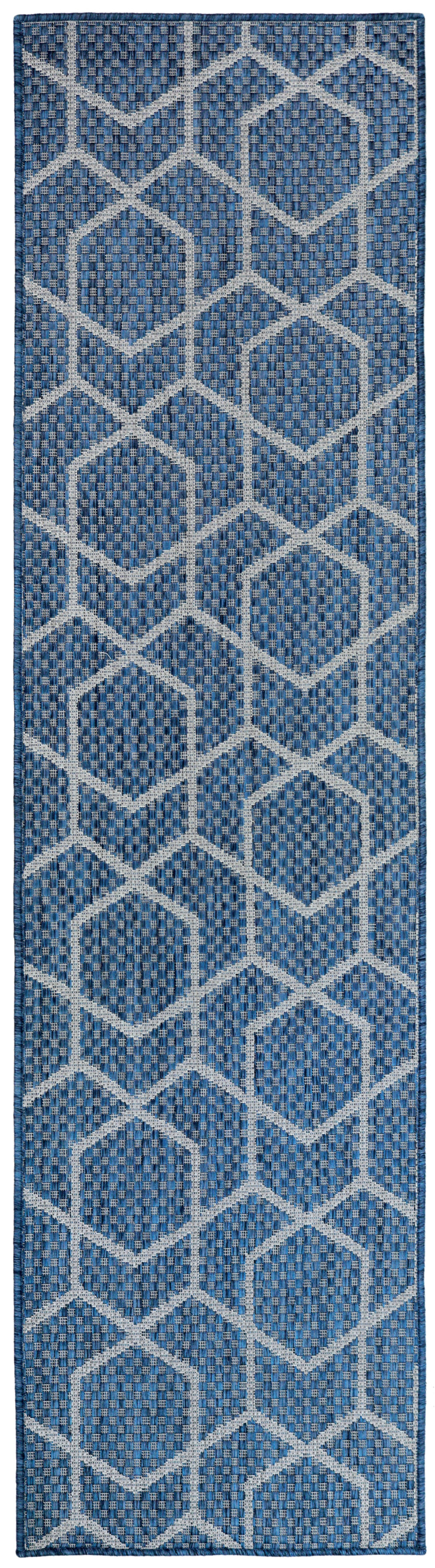 Nourison Horizon Indoor/Outdoor 2'2" x 8' Denim Modern Rug