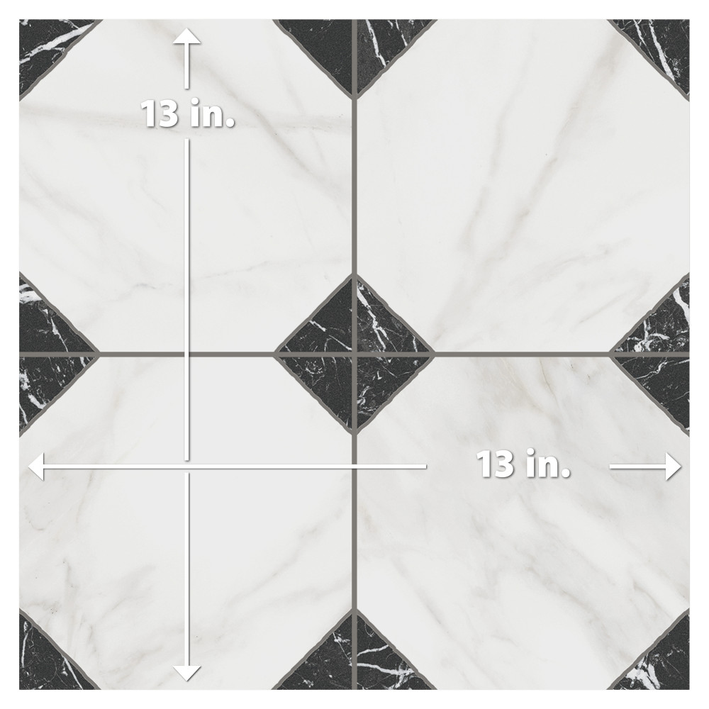Merzoni Yard Marquina 13 in. x 13 in. Porcelain Floor and Wall Tile