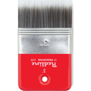 Redline Flat Brush, Synthetic Bristles, Short Handle Mixed Media Paintbrush, Red, Size 3 inch, 1 Count