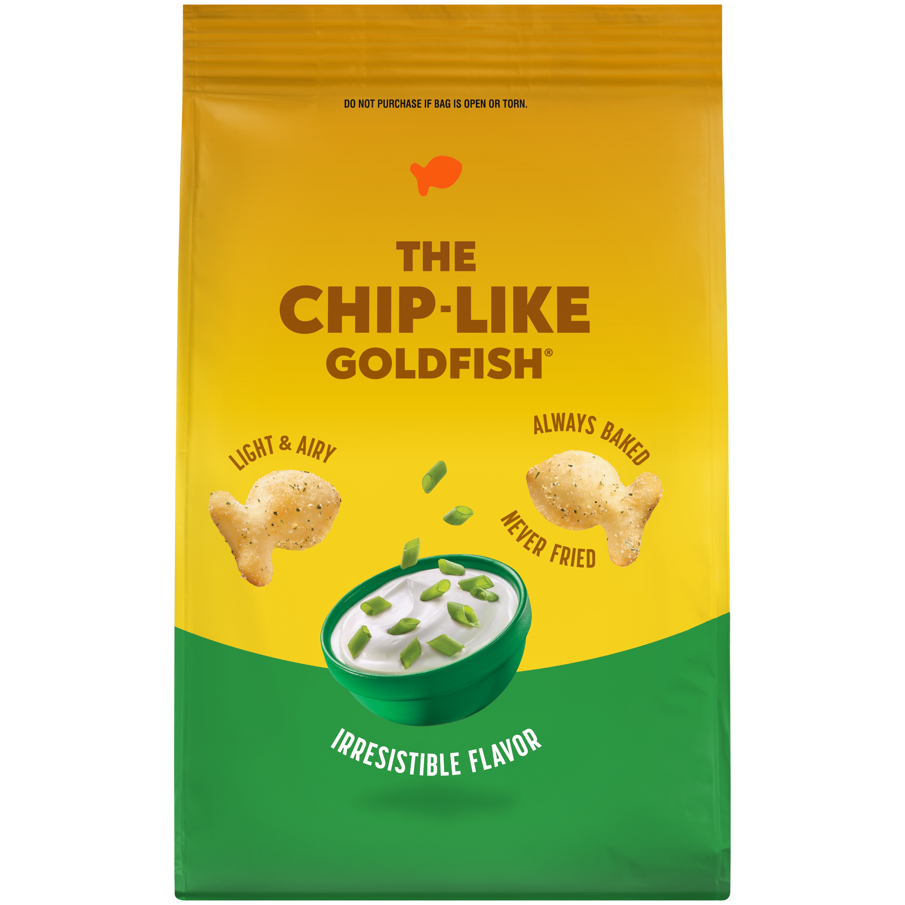 Goldfish® Sour Cream & Onion Baked Snacks, 4.8 oz, bag - Back Image