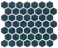 Regina Dark Blue 2×2 Hexagon Mosaic Glossy