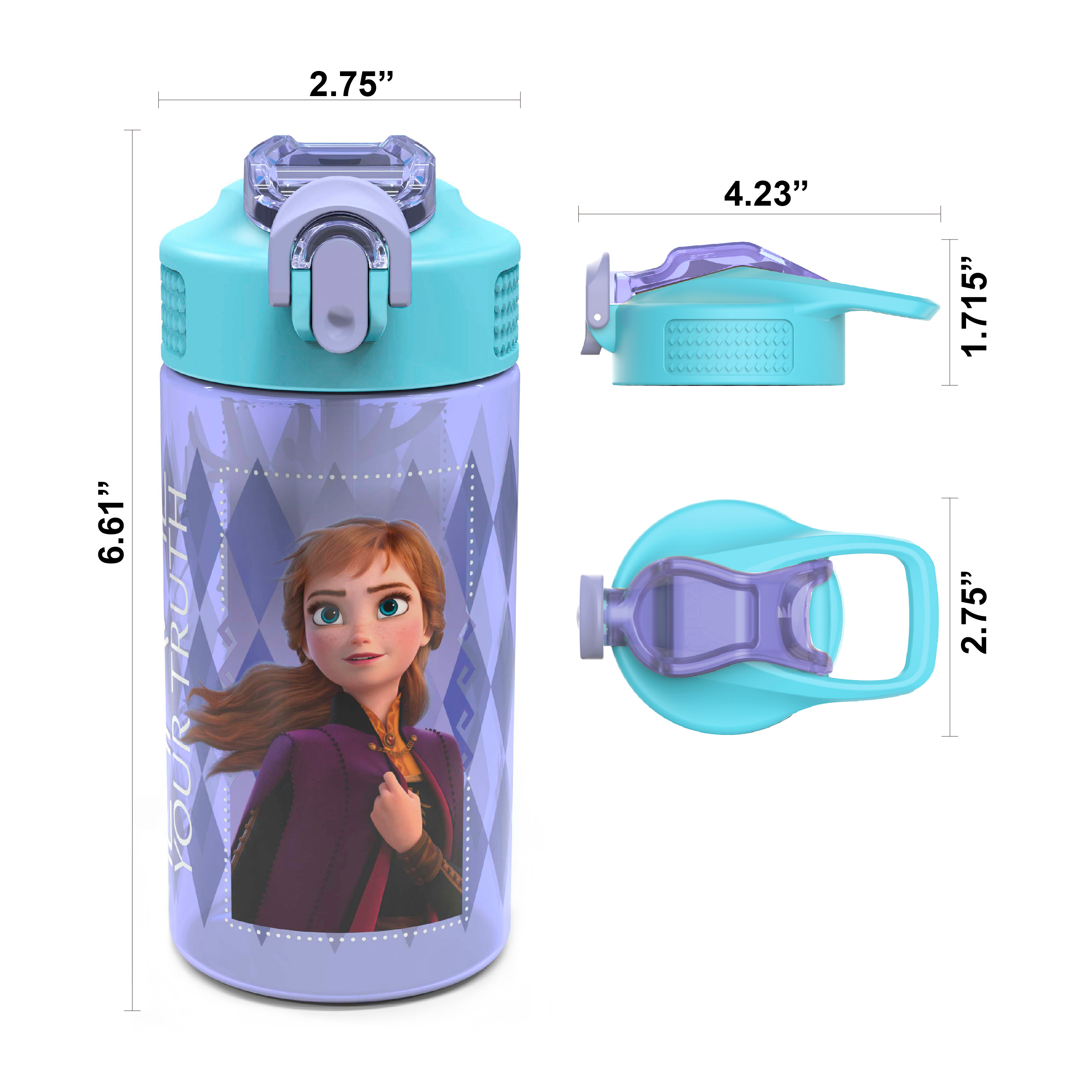 Disney Frozen 2 Movie 16 ounce Water Bottle, Anna and Elsa, 2-piece set slideshow image 3