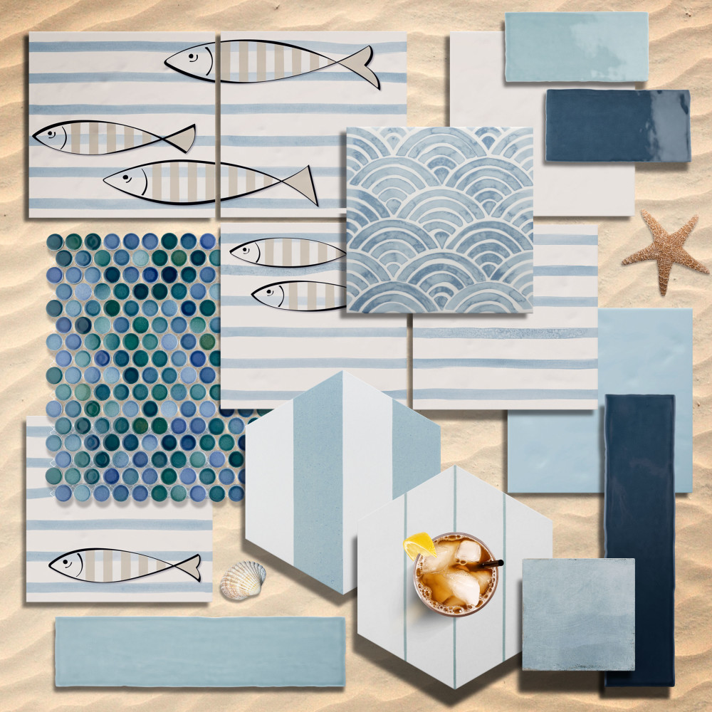 Berta Escalas 7-7/8 in. x 7-7/8 in. Ceramic Wall Tile
