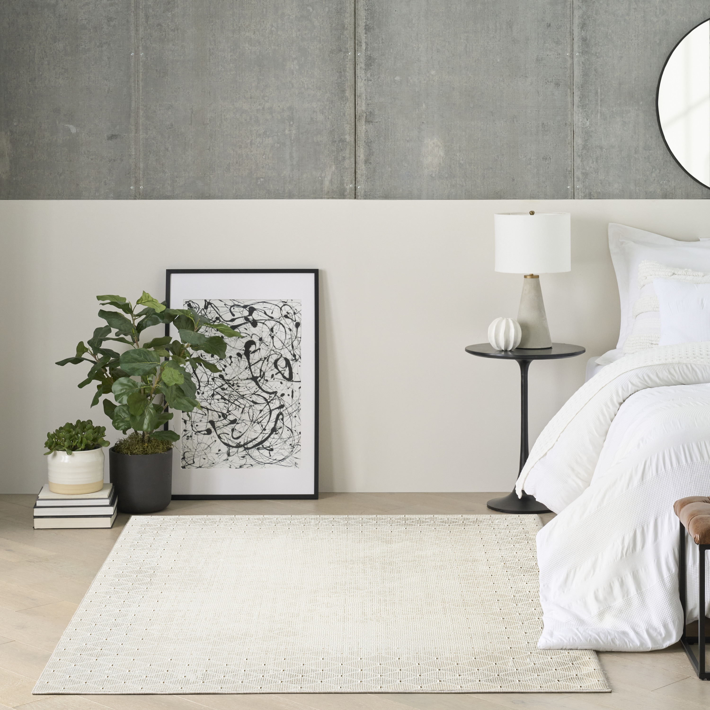 DKNY Grand Street 6' x 9' Ivory Modern Indoor Rug