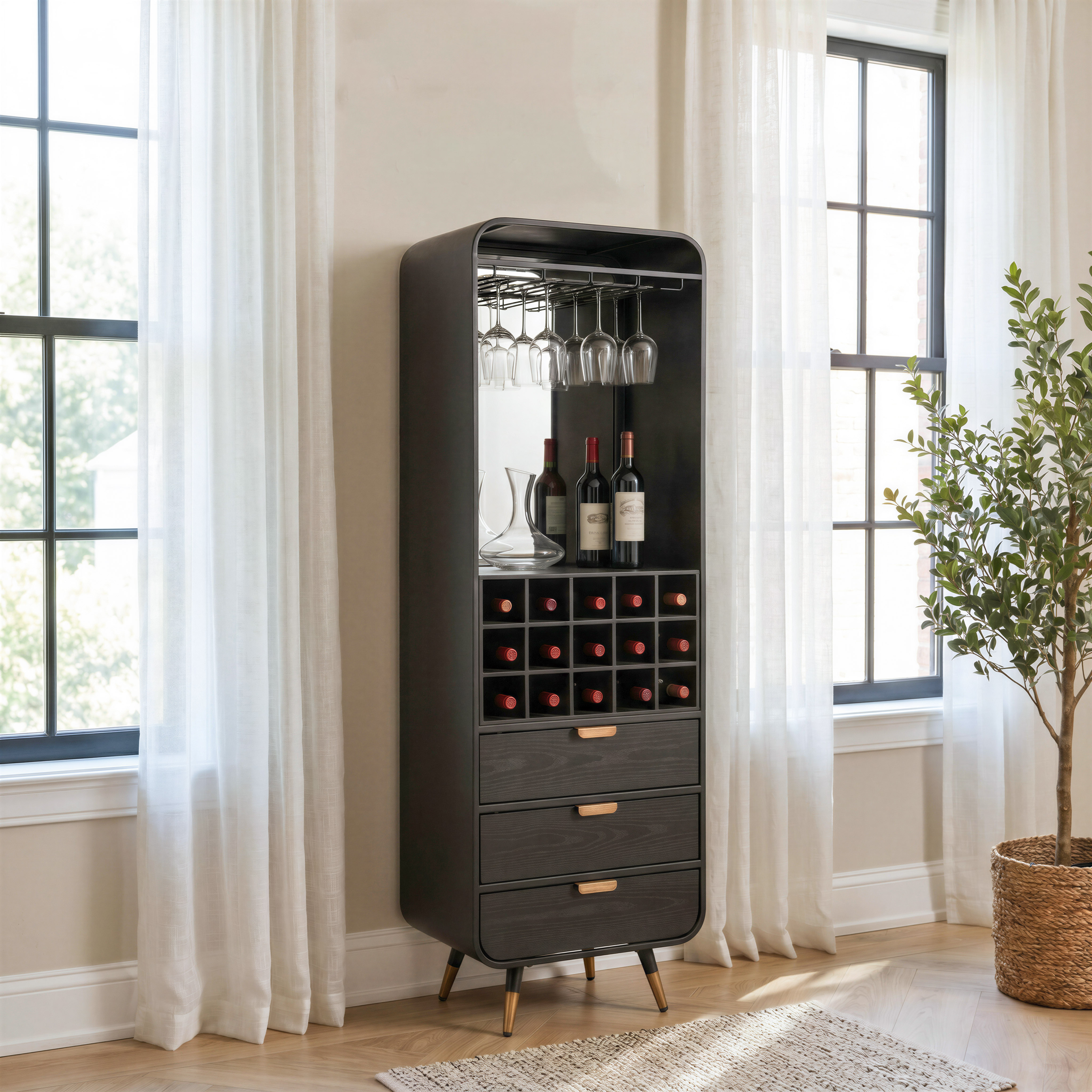 Magara Bar Cabinet Black product image