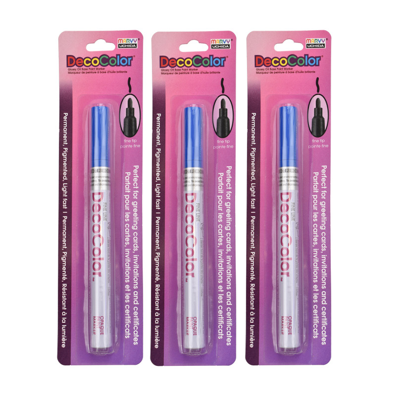 DecoColor® Paint Marker, Fine Tip, 200-S, Blue #3, Set of 3