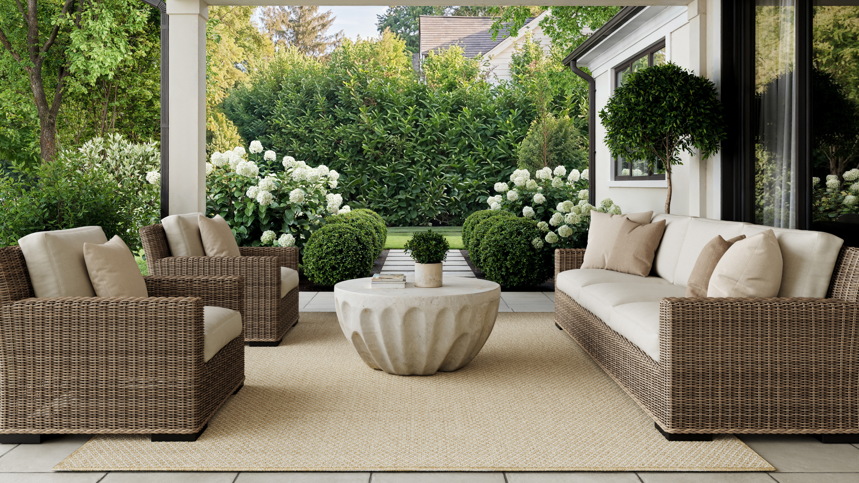 Nourison Courtyard 8' x 10' Natural Modern Rug