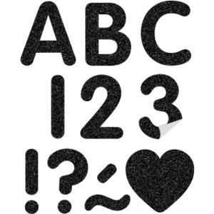 Black Glitz 2" Self-Adhesive Letters Uppercase, 276 Pieces