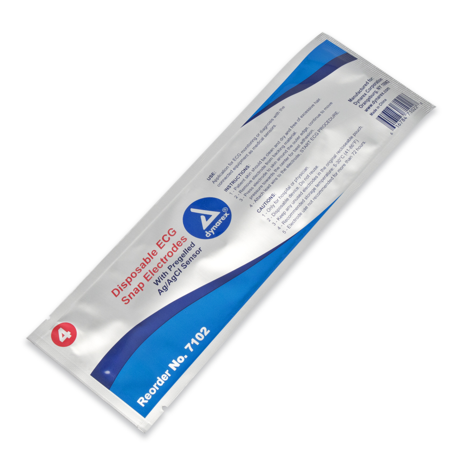 ECG Snap Electrode - 50mm X 55mm - Adult-Pack of 4