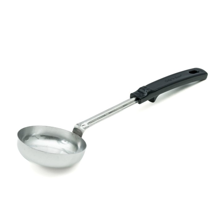5-ounce solid round Spoodle® utensil with black Grip ‘n Serv® handle