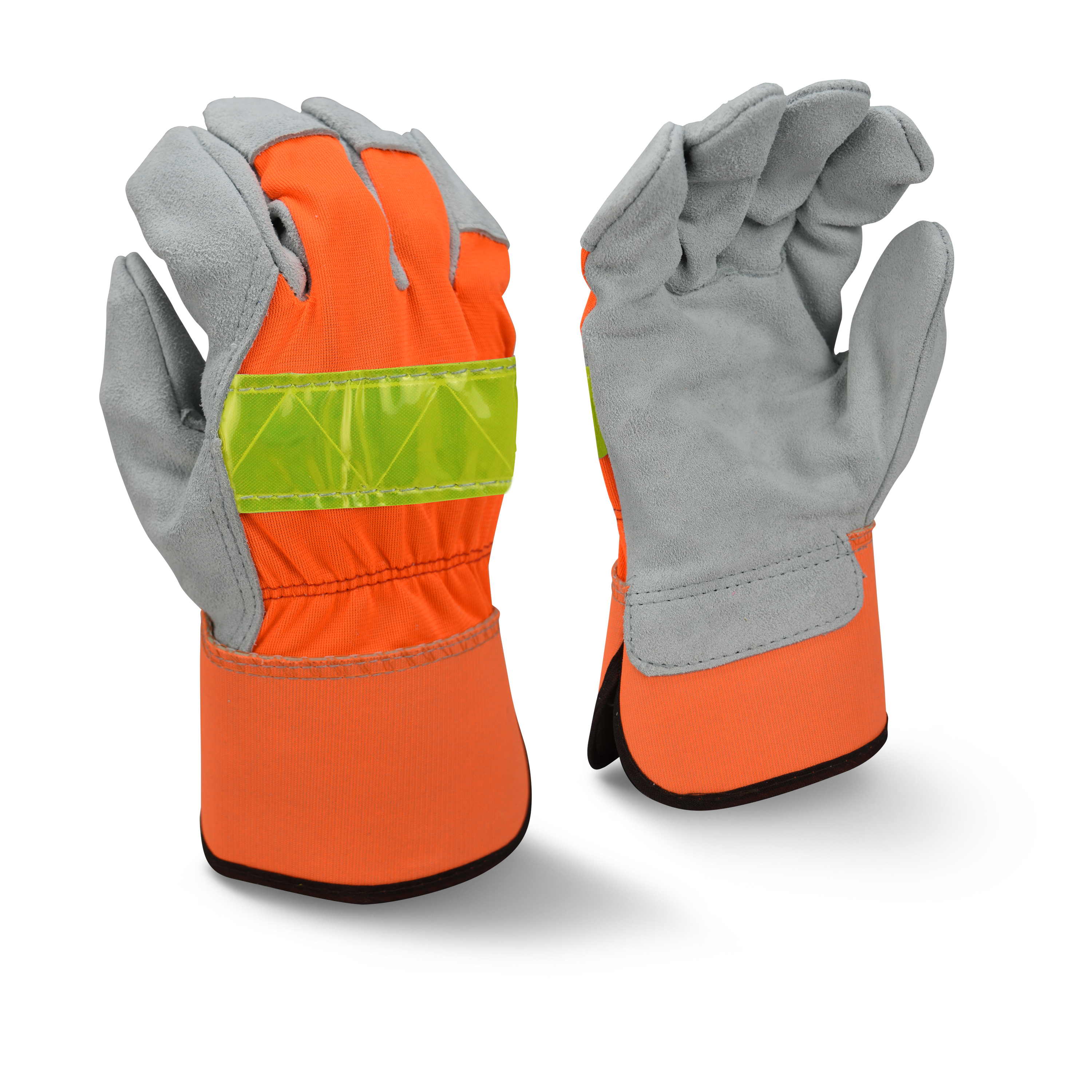 Bellingham C3200HV High Visibility Regular Shoulder Gray Split Cowhide Leather Palm Glove