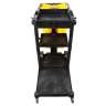 Impact, White, Janitor's Cart with 25 Gallon Vinyl Bag, Black/Yellow