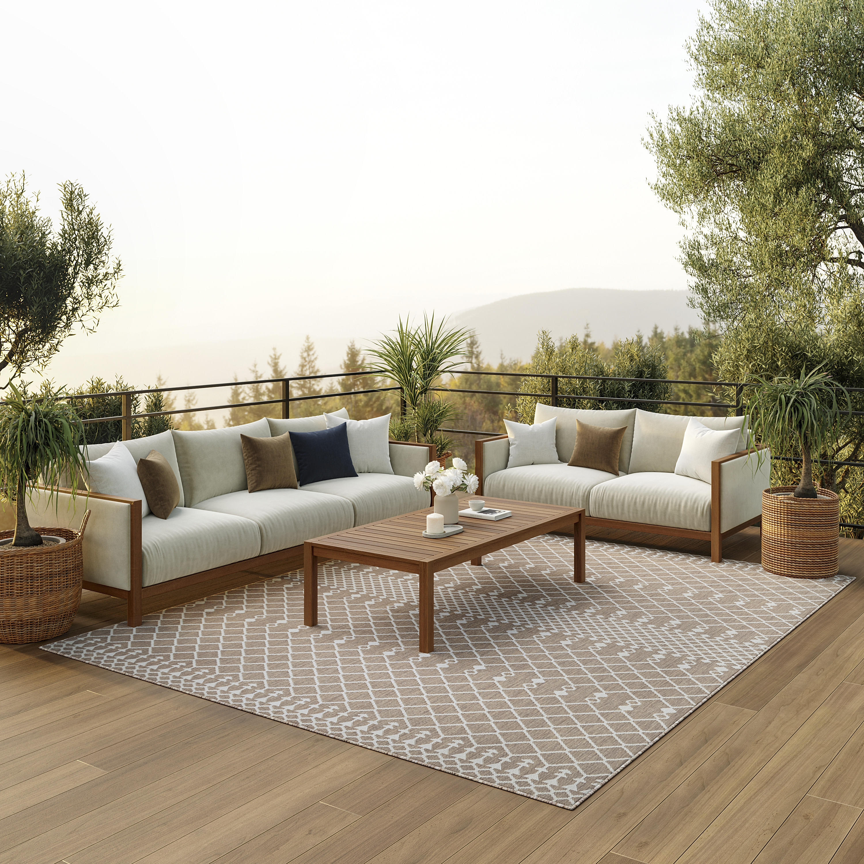 Nourison Positano 6' x 9' Beige Modern Rug
