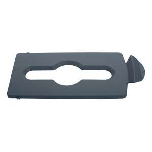 Rubbermaid Commercial, Slim Jim®, Mixed Recycling Insert, Rectangle, Resin, Gray, Receptacle Lid