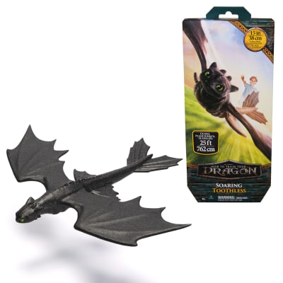 Dreamworks Dragons, How to Train Your Dragon, Soaring Toothless Dragon Glider with 15” Wingspan, Kids Toys for Boys & Girls Ages 4 and up