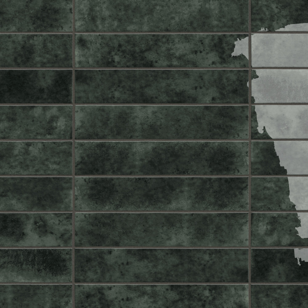 Menorca Forest Black 2-1/2 in. x 12-7/8 in. Ceramic Wall Tile