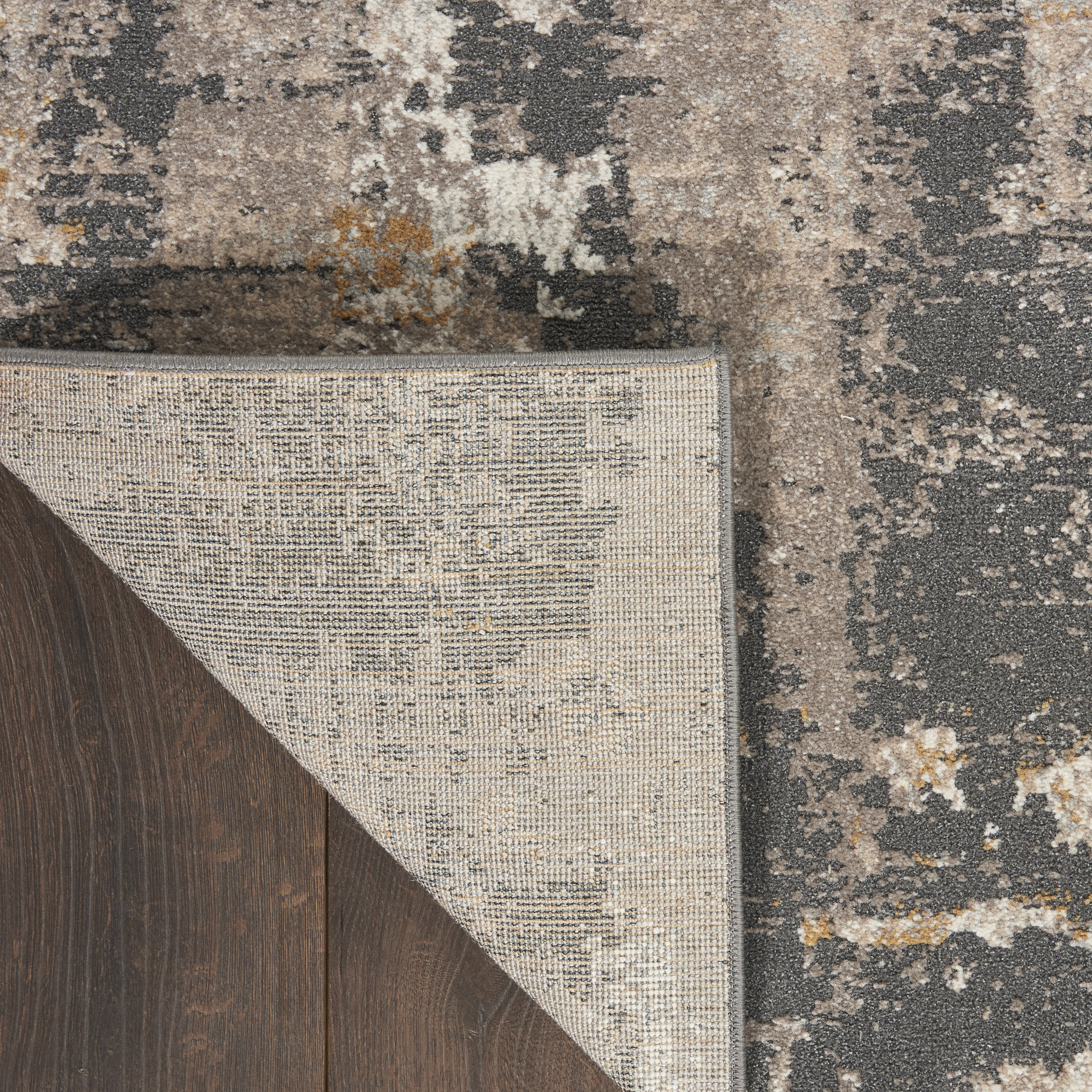 Nourison Tangra 2'2" x 7'6" Cream Grey Modern Indoor Rug