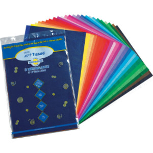 Deluxe Bleeding Art Tissue, 25 Assorted Colors, 12" x 18", 50 Sheets