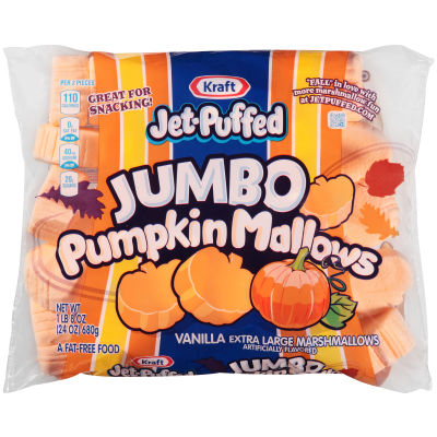 JET-PUFFED Jumbo PumpkinMallows Seasonal Marshmallows 24oz Bag