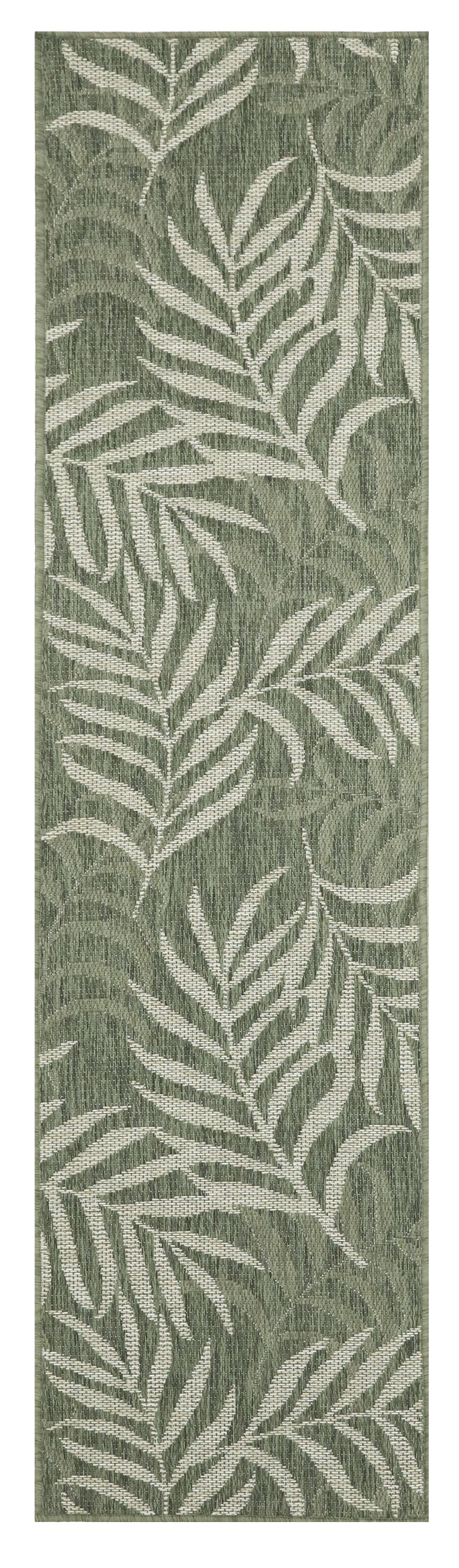 Nourison Garden Oasis 2' x 6' Green Ivory Tropical Rug