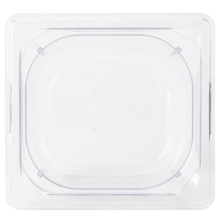 Sixth-size 4-inch-deep Super Pan® clear low-temperature plastic pan