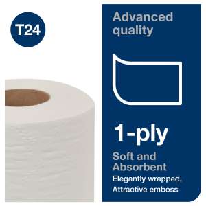 Tork, T24 Advanced High-Capacity, 1 ply, 3.94in Bath Tissue