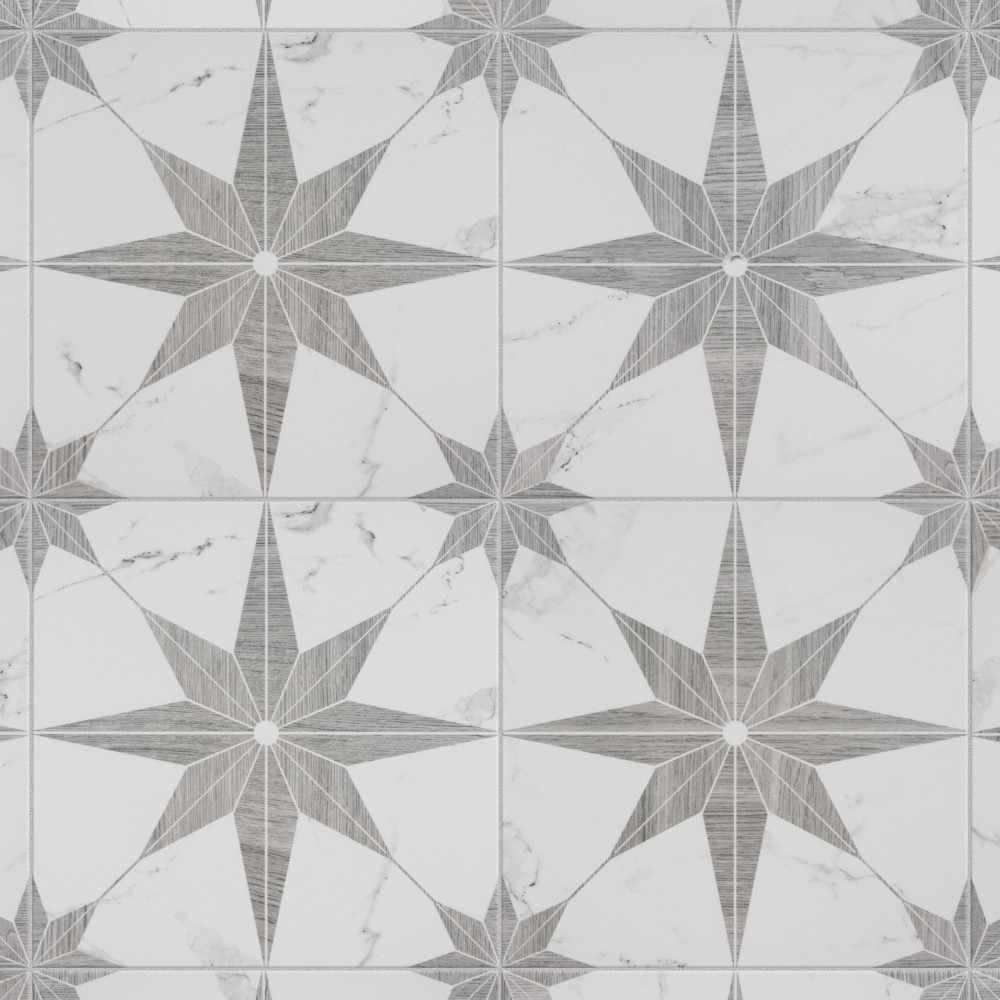 Llama Stella Loire Silver Smoke 9-3/4 in. x 9-3/4 in. Porcelain Floor and Wall Tile