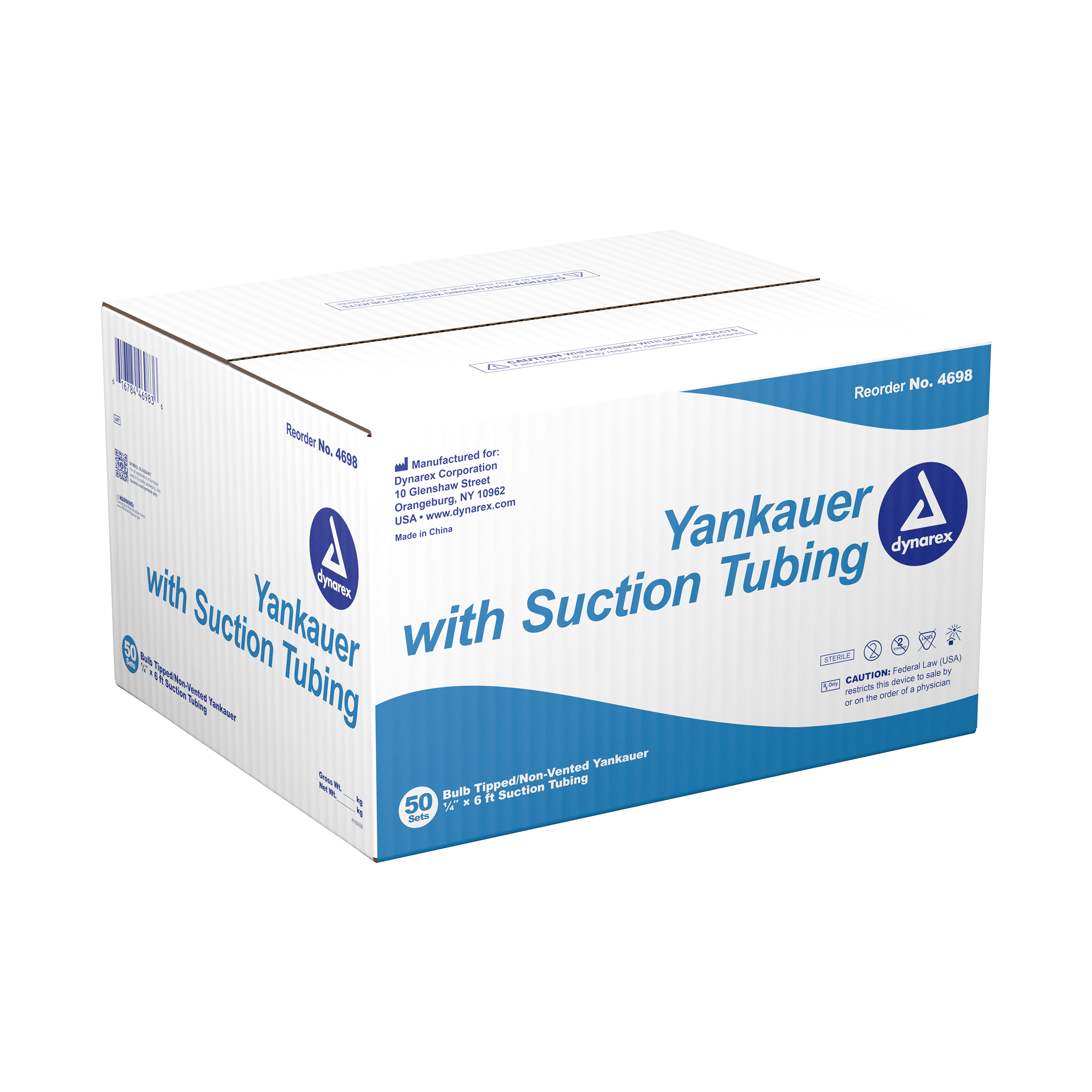 Yankauer with Suction Tubing - Bulb Tip/ Non-vented - 1/4