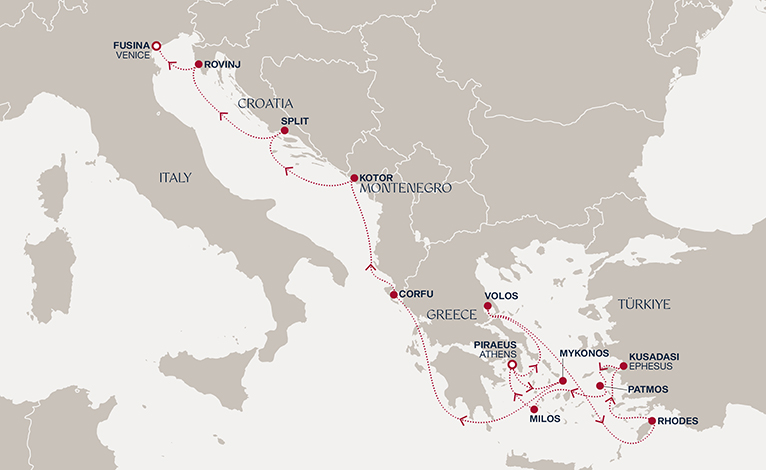 Itinerary map