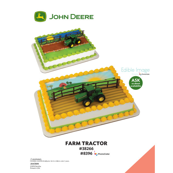 John Deere Farm Tractor The Magic of Cakes® PhotoCake® Enhanced Background and Icing Page