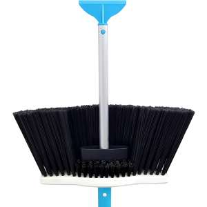 SweepEasy®, 12in, 2-in-1 Broom and Scraper, Nylon Bristles, Black