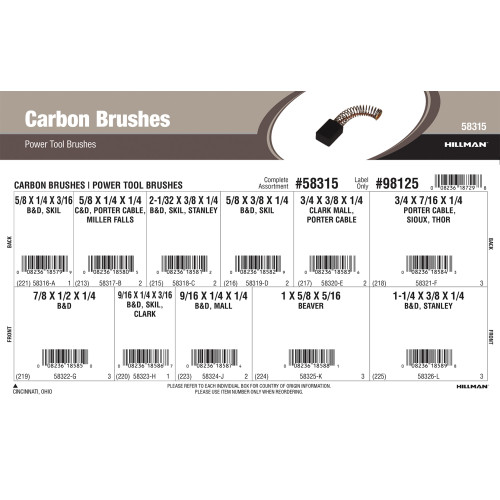 Carbon Brushes Assortment (For Power Tools)