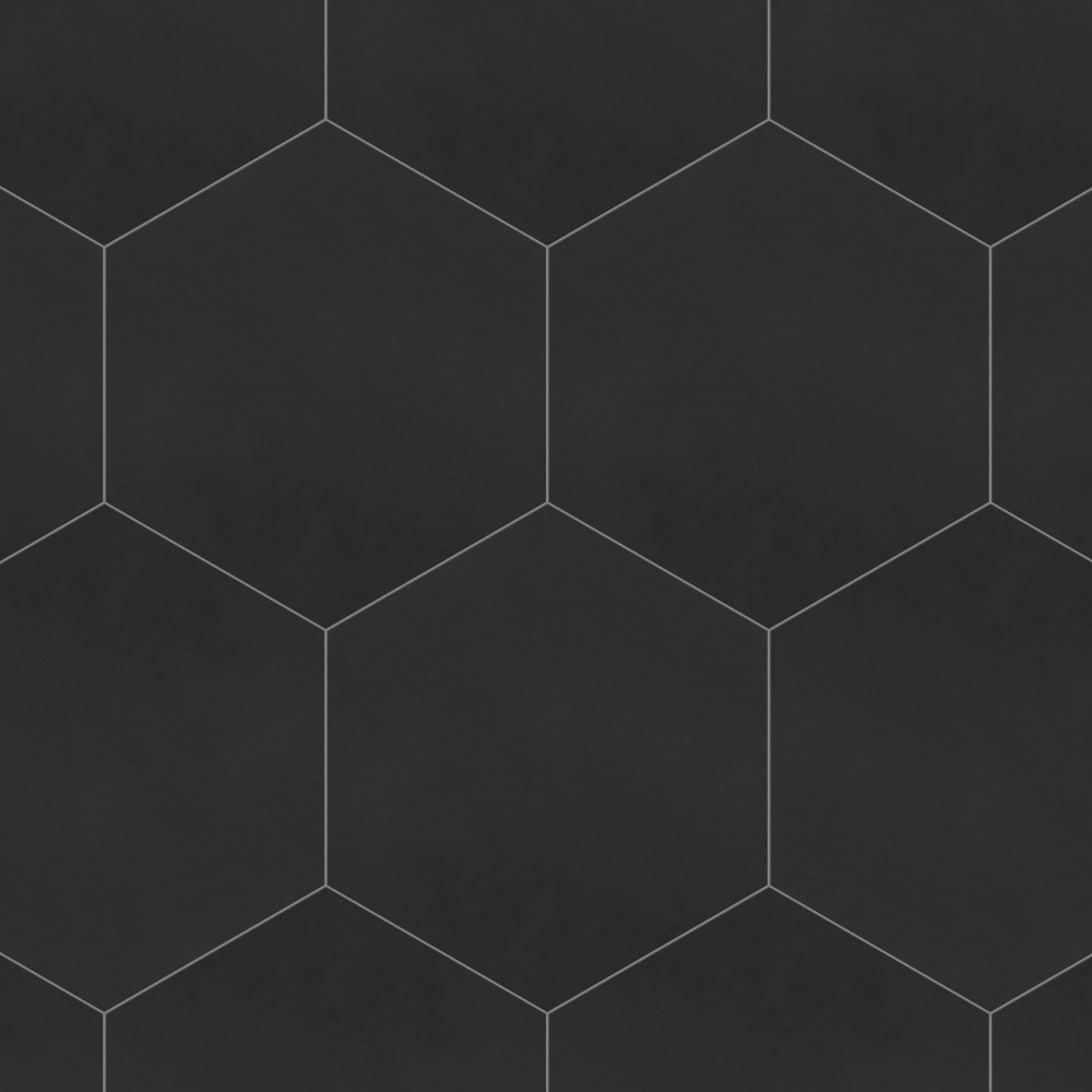 Apini Hex Matte Black 9-1/8 in. x 10-1/2 in. Porcelain Floor and Wall Tile