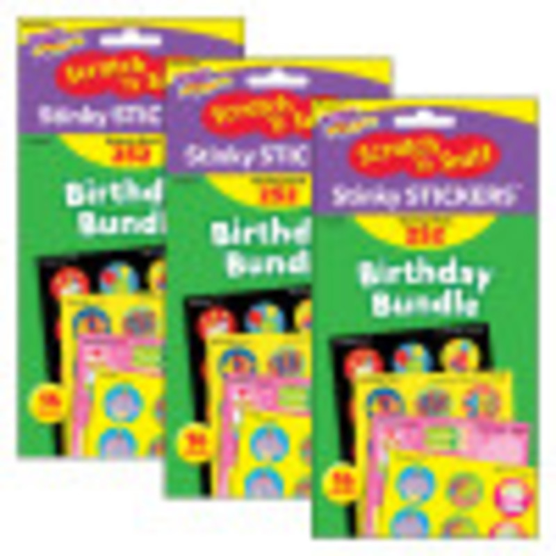 Birthday Bundle Stinky Stickers Variety Pack, 252 Per Pack, 3 Packs