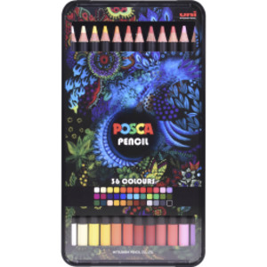 Oil-Based Colored Pencils, 4.0 mm Lead, Assorted Colors, Set of 36
