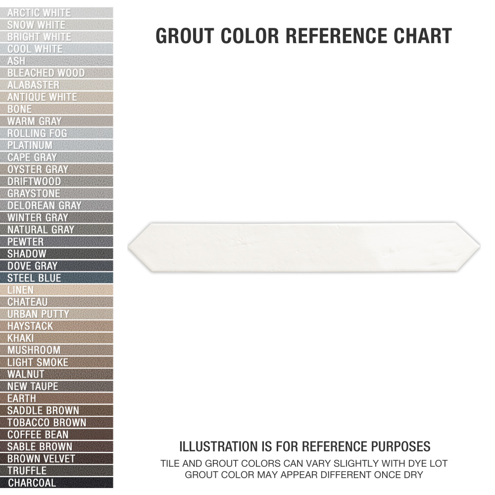Argile Arrow Bianco 2-7/8 in. x 20-3/8 in. Porcelain Floor and Wall Tile