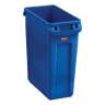 Rubbermaid Commercial, Vented Slim Jim, 16 gal, Resin, Blue, Rectangle, Receptacle