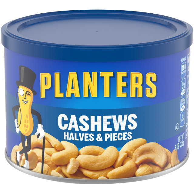 PLANTERS Halves & Pieces Cashews 8 oz Can image