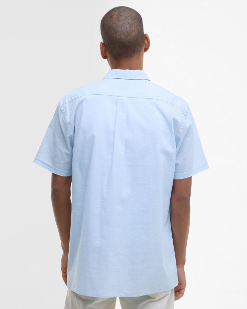 Pigment Dye Slub Short-Sleeved Shirt Bleached Blue
