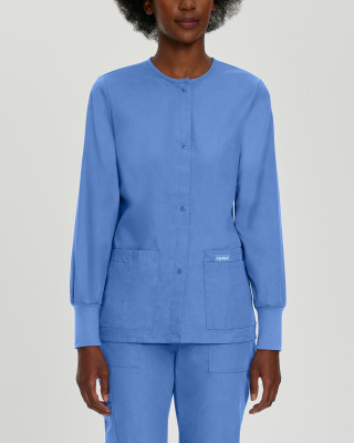 Landau Essentials Women&#39;s 4&#45;Pocket Warm&#45;Up Scrub Jacket-Landau