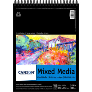 Artist Series Mixed Media Pad, Top Wire Binding, 20 Sheet, 11x14 inch, 1 Count