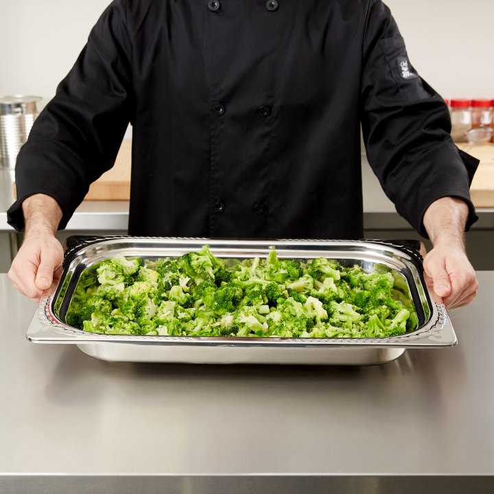 Full-size 2 ½-inch-deep Miramar® stainless steel decorative pan