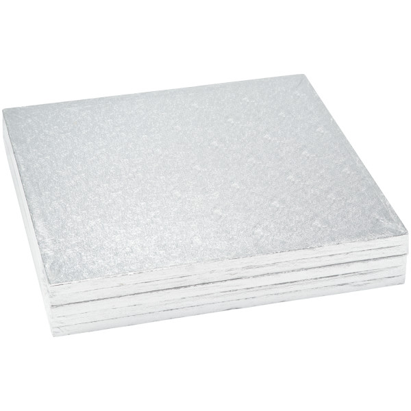14" Square Silver Foil Cake Board