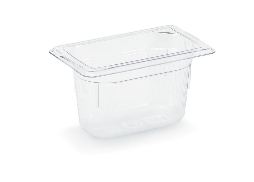 Ninth-size 2 ½-inch-deep Super Pan® clear low-temperature plastic pan