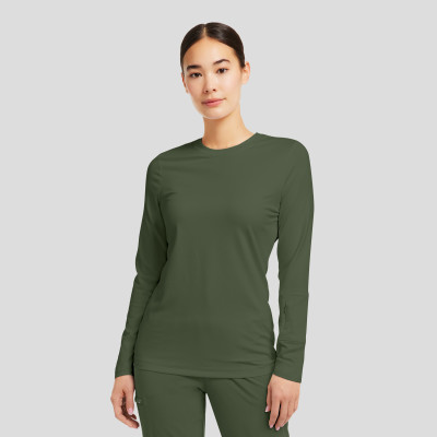 White Cross CRFT WT130 Women&#8216;s 1 Pocket Wrinkle Resistant Long-Sleeve Tee - Underscrub-White Cross