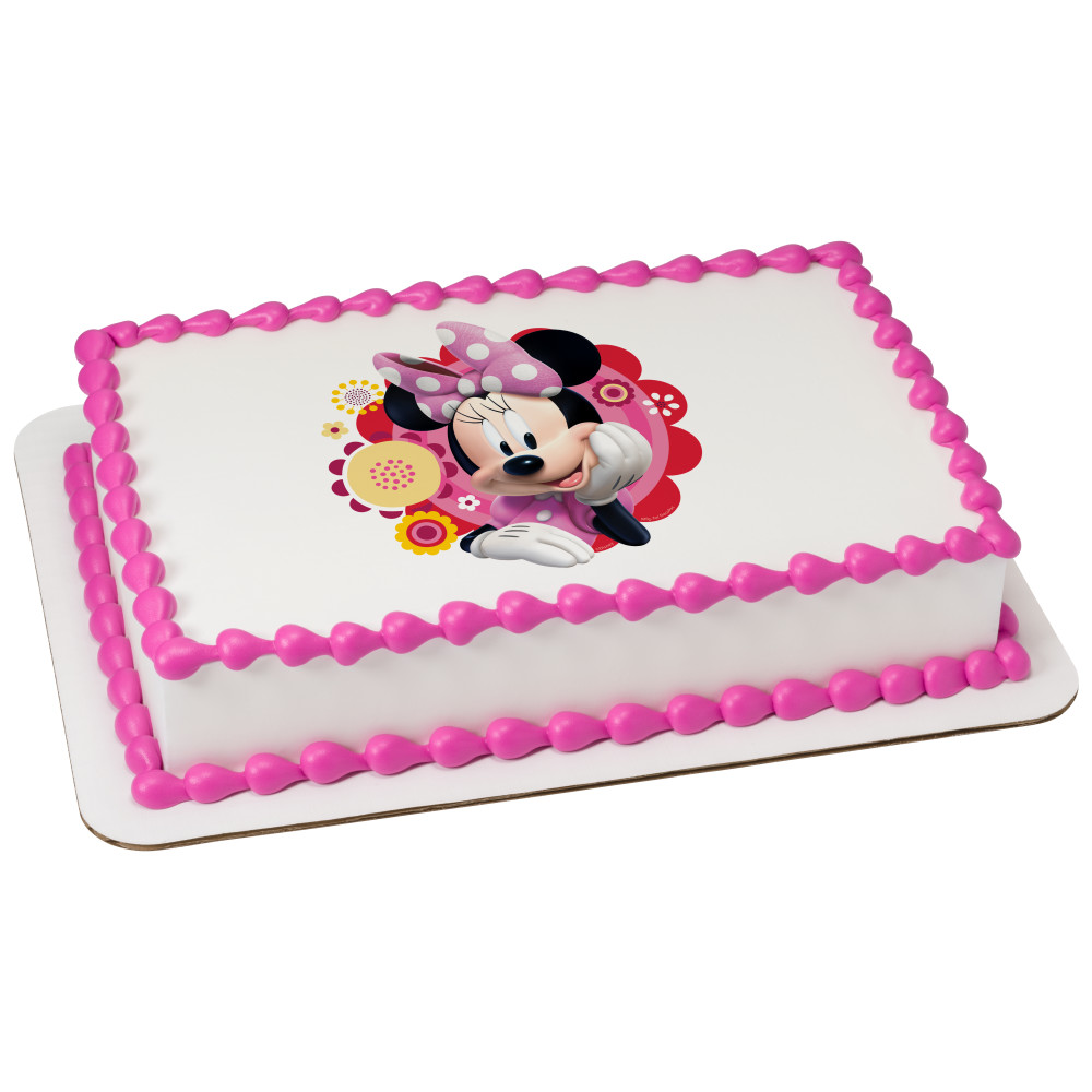 Order Disney Minnie Mouse Dots & Daisies Edible Image® by PhotoCake