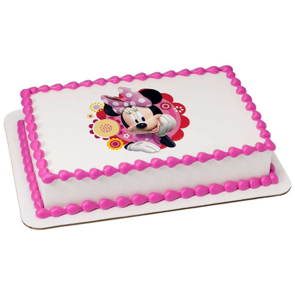 Image Cake Disney Minnie Mouse Dots & Daisies